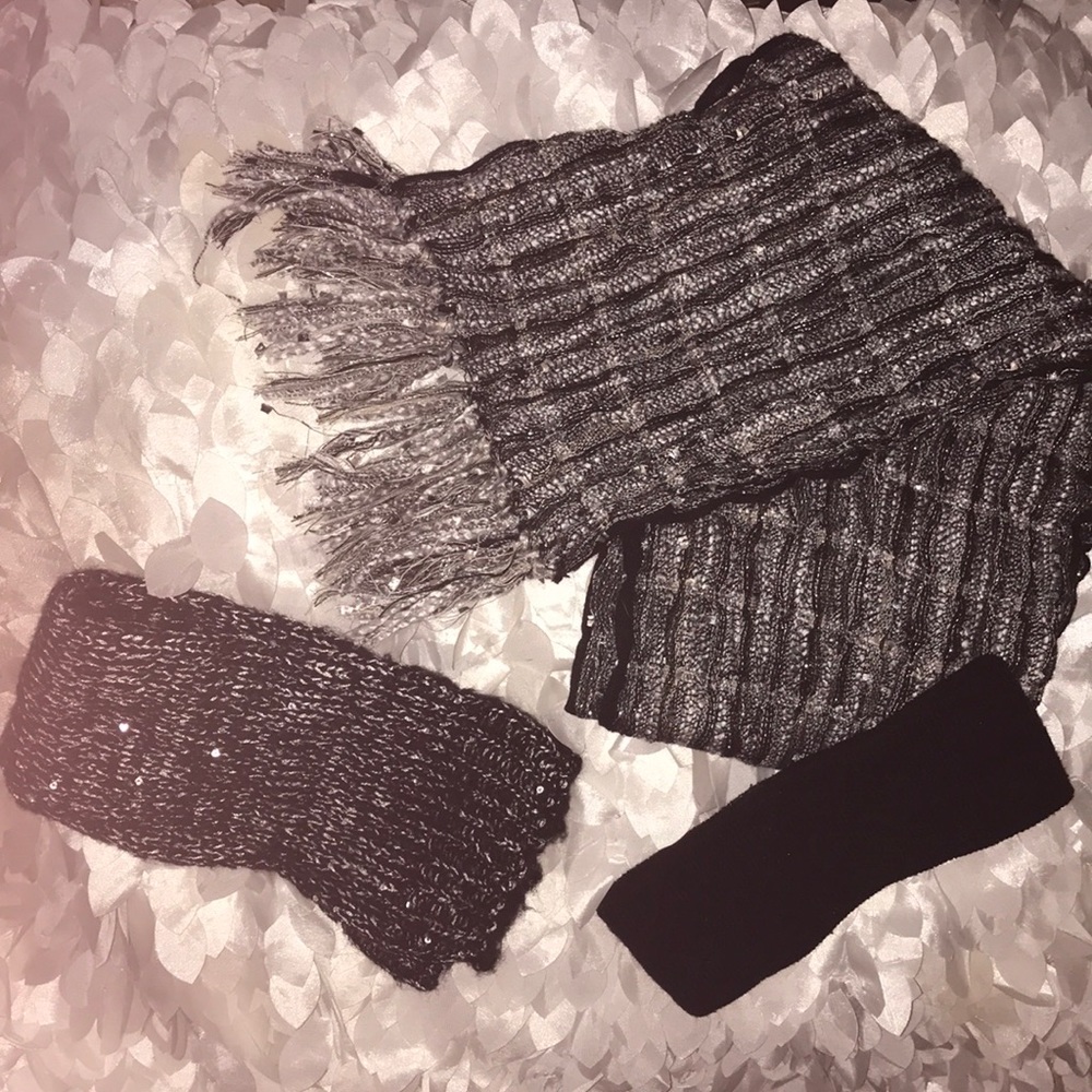 Scarf, leggings, and headband